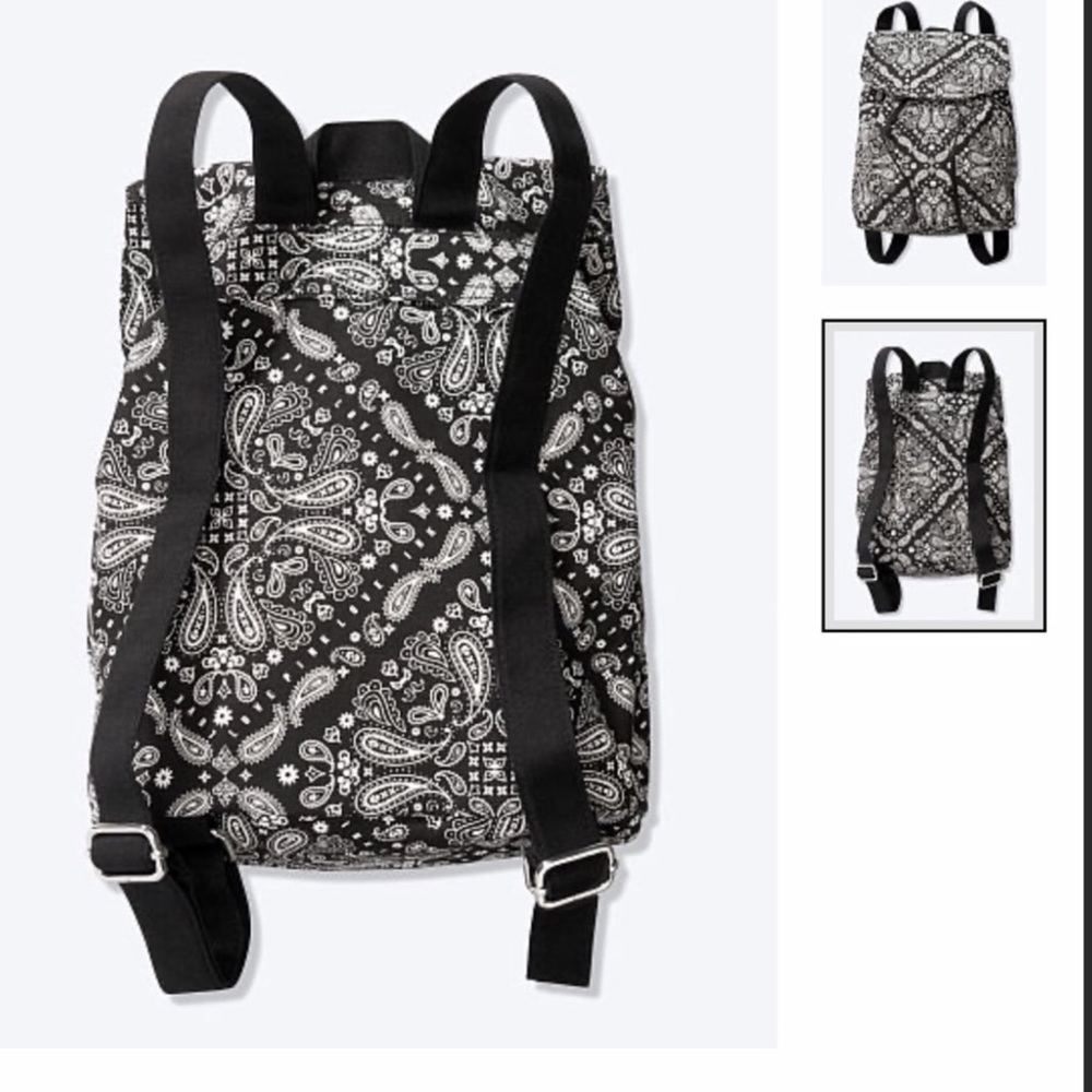 NWT Pink / Victoria Secrets Paisley Print Backpack - Picture 3 of 6
